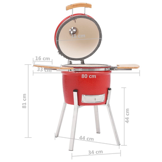 Kamado Barbecue Grill Smoker Ceramic 81 cm - Giant Lobelia