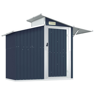 vidaXL Garden Shed Anthracite 270x130x208.5 cm Galvanised Steel - Giant Lobelia