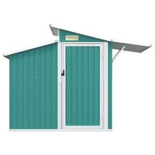 vidaXL Garden Shed Green 270x130x208.5 cm Galvanised Steel - Giant Lobelia