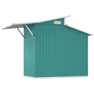 vidaXL Garden Shed Green 270x130x208.5 cm Galvanised Steel - Giant Lobelia