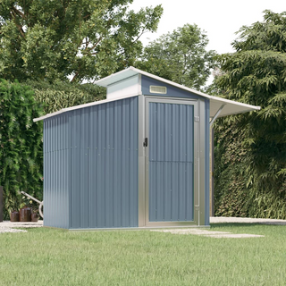 vidaXL Garden Shed Grey 270x130x208.5 cm Galvanised Steel - Giant Lobelia