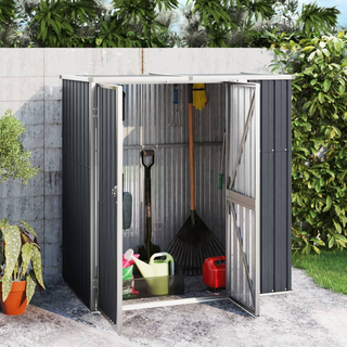 vidaXL Garden Tool Shed Anthracite 161x89x161 cm Galvanised Steel - Giant Lobelia