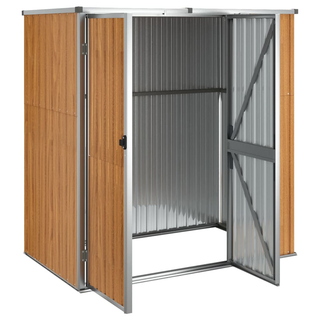 vidaXL Garden Tool Shed Brown 161x89x161 cm Galvanised Steel - Giant Lobelia