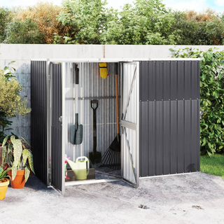 vidaXL Garden Tool Shed Anthracite 225x89x161 cm Galvanised Steel - Giant Lobelia