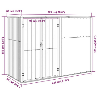 vidaXL Garden Tool Shed Brown 225x89x161 cm Galvanised Steel - Giant Lobelia