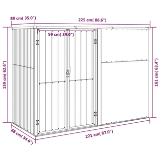 vidaXL Garden Tool Shed Green 225x89x161 cm Galvanised Steel - Giant Lobelia