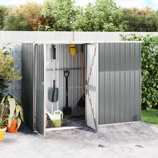 vidaXL Garden Tool Shed Grey 225x89x161 cm Galvanised Steel - Giant Lobelia