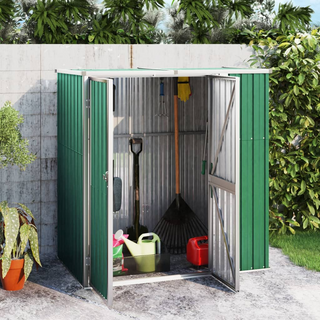 vidaXL Garden Tool Shed Green 161x89x161 cm Galvanised Steel - Giant Lobelia