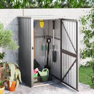 vidaXL Garden Tool Shed Grey 88x89x161 cm Galvanised Steel - Giant Lobelia