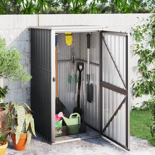 vidaXL Garden Tool Shed Anthracite 88x89x161 cm Galvanised Steel - Giant Lobelia