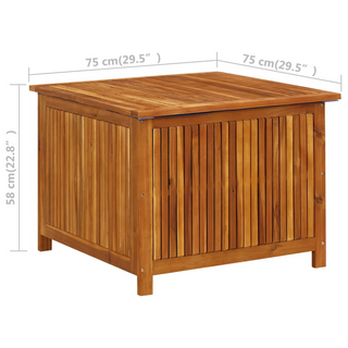 vidaXL Garden Storage Box 75x75x58 cm Solid Acacia Wood - Giant Lobelia