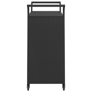 Bar Cart with Drawer Black 100x45x97 cm Poly Rattan - Giant Lobelia