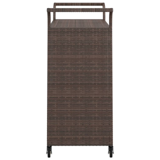 Bar Cart with Drawer Brown 100x45x97 cm Poly Rattan - Giant Lobelia