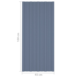 vidaXL Roof Panels 36 pcs Galvanised Steel Grey 100x45 cm - Giant Lobelia