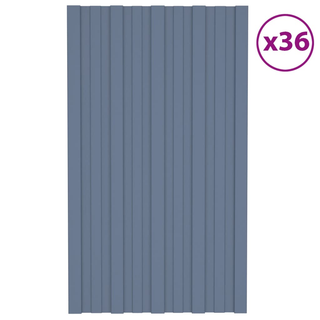 vidaXL Roof Panels 36 pcs Galvanised Steel Grey 80x45 cm - Giant Lobelia