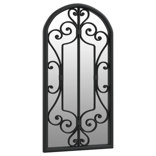 Garden Mirror Black 70x30 cm Iron for Outdoor Use - Giant Lobelia