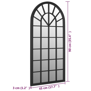 Garden Mirror Black 90x45 cm Iron for Outdoor Use - Giant Lobelia