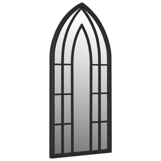 Garden Mirror Black 100x45 cm Iron for Outdoor Use - Giant Lobelia