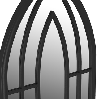 Garden Mirror Black 100x45 cm Iron for Outdoor Use - Giant Lobelia