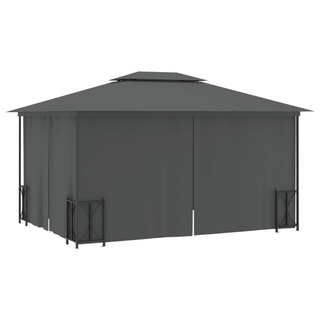 Gazebo with Sidewalls&Double Roofs 3x4 m Anthracite - Giant Lobelia