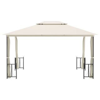 Gazebo with Sidewalls&Double Roofs 3x4 m Cream - Giant Lobelia