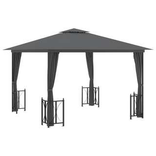 Gazebo with Sidewalls&Double Roofs 3x3 m Anthracite - Giant Lobelia