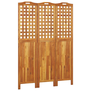 3-Panel Room Divider 121.5x2x180 cm Solid Wood Acacia - Giant Lobelia