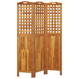 3-Panel Room Divider 121.5x2x180 cm Solid Wood Acacia - Giant Lobelia