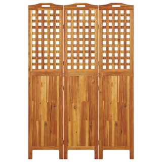 3-Panel Room Divider 121.5x2x180 cm Solid Wood Acacia - Giant Lobelia