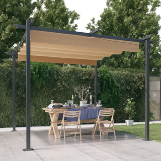 Garden Gazebo with Retractable Roof 3x3 m Taupe - Giant Lobelia