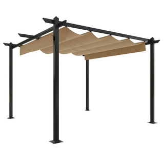 Garden Gazebo with Retractable Roof 3x3 m Taupe - Giant Lobelia