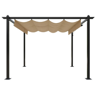 Garden Gazebo with Retractable Roof 3x3 m Taupe - Giant Lobelia