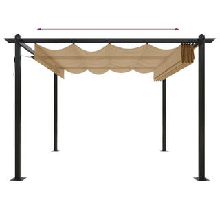 Garden Gazebo with Retractable Roof 3x3 m Taupe - Giant Lobelia