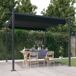 Garden Gazebo with Retractable Roof 3x3 m Anthracite - Giant Lobelia