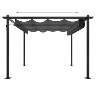 Garden Gazebo with Retractable Roof 3x3 m Anthracite - Giant Lobelia