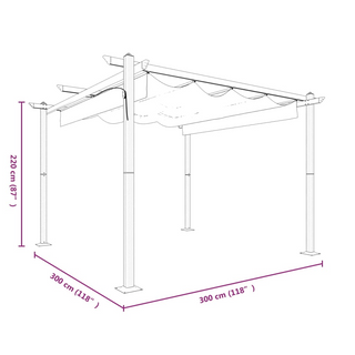 Garden Gazebo with Retractable Roof 3x3 m Anthracite - Giant Lobelia