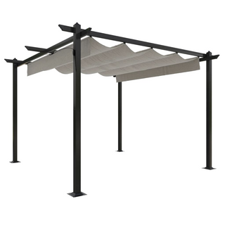 Garden Gazebo with Retractable Roof 3x3 m Cream - Giant Lobelia