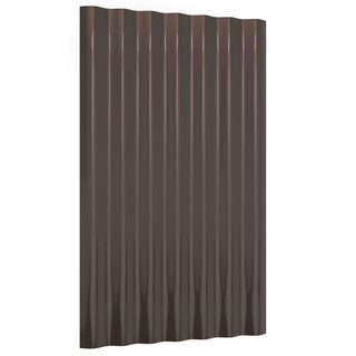 vidaXL Roof Panels 36 pcs Powder-coated Steel Brown 60x36 cm - Giant Lobelia