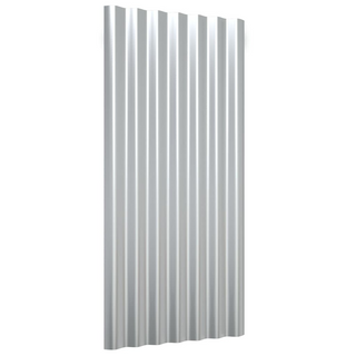 vidaXL Roof Panels 12 pcs Powder-coated Steel Silver 80x36 cm - Giant Lobelia