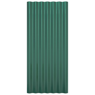 vidaXL Roof Panels 36 pcs Powder-coated Steel Green 80x36 cm - Giant Lobelia