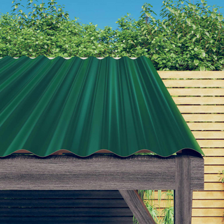 vidaXL Roof Panels 12 pcs Powder-coated Steel Green 100x36 cm - Giant Lobelia