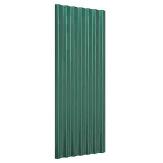 vidaXL Roof Panels 12 pcs Powder-coated Steel Green 100x36 cm - Giant Lobelia