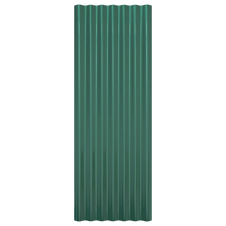 vidaXL Roof Panels 12 pcs Powder-coated Steel Green 100x36 cm - Giant Lobelia