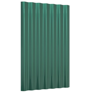 vidaXL Roof Panels 36 pcs Powder-coated Steel Green 60x36 cm - Giant Lobelia