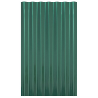 vidaXL Roof Panels 36 pcs Powder-coated Steel Green 60x36 cm - Giant Lobelia