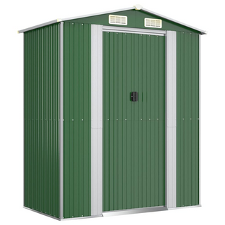 vidaXL Garden Shed Green 192x108x223 cm Galvanised Steel - Giant Lobelia