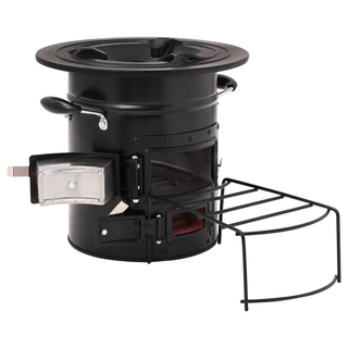 Camping Wood Stove Black 50x33.5x30.5 cm Steel - Giant Lobelia