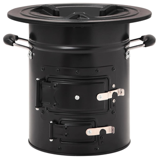 Camping Wood Stove Black 50x33.5x30.5 cm Steel - Giant Lobelia