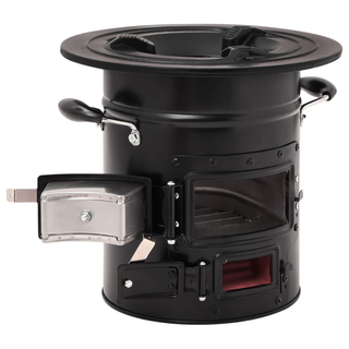 Camping Wood Stove Black 50x33.5x30.5 cm Steel - Giant Lobelia