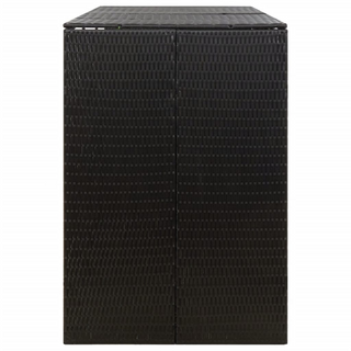 Triple Wheelie Bin Shed Black 207x80x117 cm Poly Rattan - Giant Lobelia